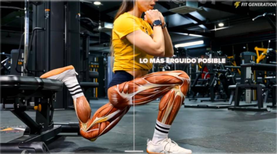 Cómo hacer sentadillas búlgaras correctamente 11 » Tienda VitaSport Inclinación del tronco