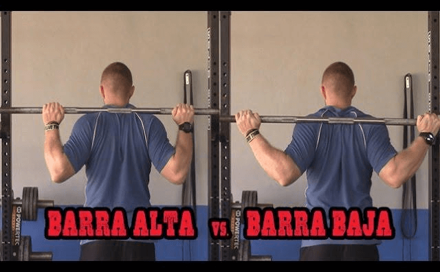 Posición de barra alta vs barra baja