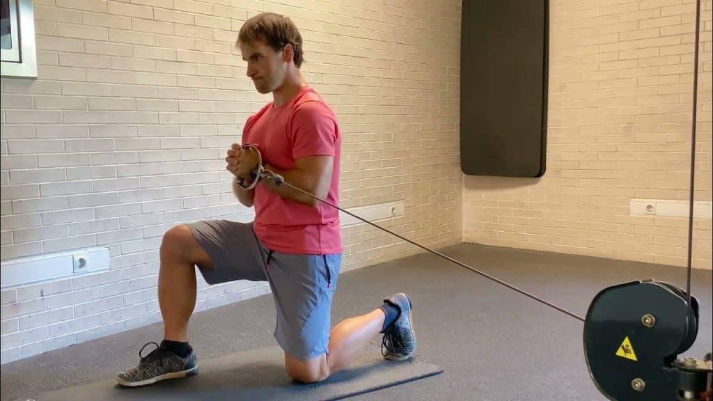 Las 5 mejores variantes del Press Pallof 7 » Tienda VitaSport Press Pallof en posición de split stance