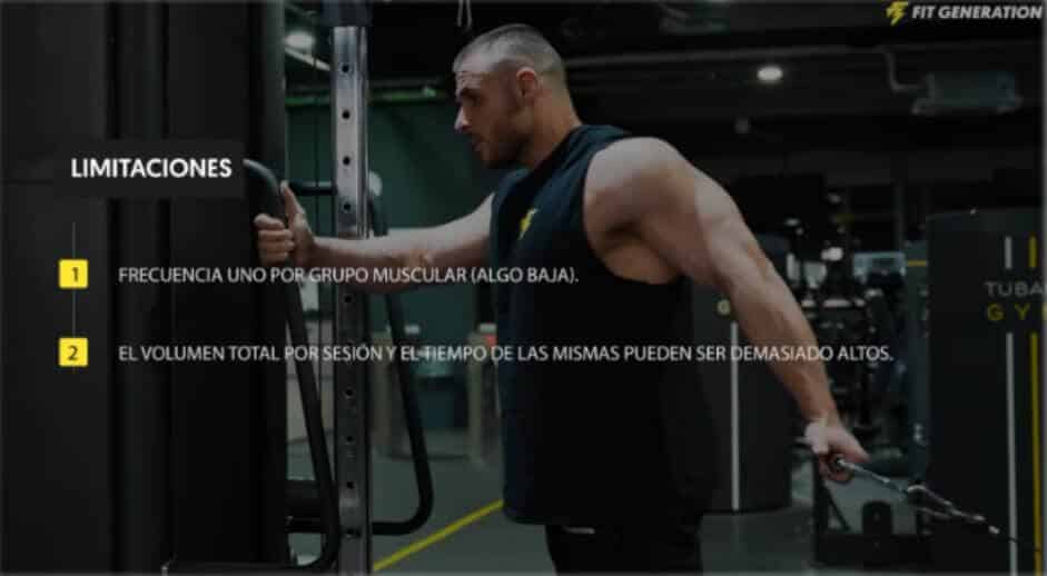 Limitaciones rutina push–pull–legs