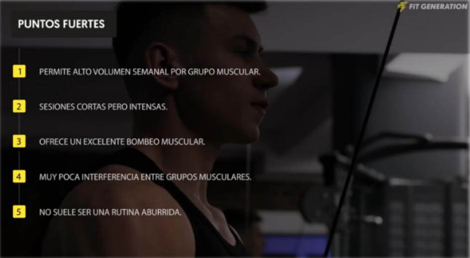 Puntos fuertes de la rutina Weider