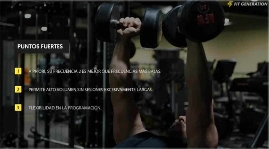 Puntos fuertes rutina push pull legs seis días
