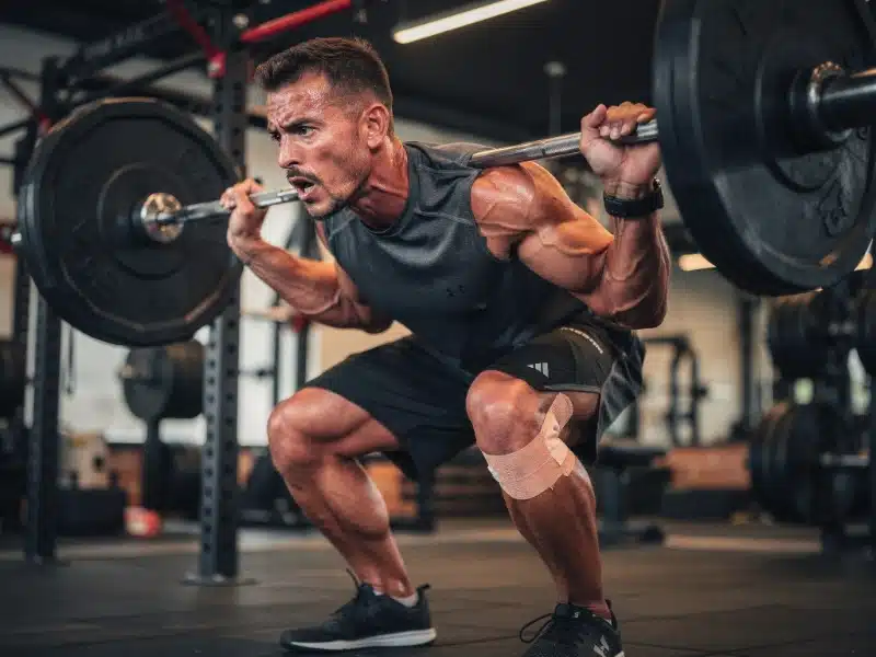 Atleta evaluando su progreso con enfoque científico y control de energía